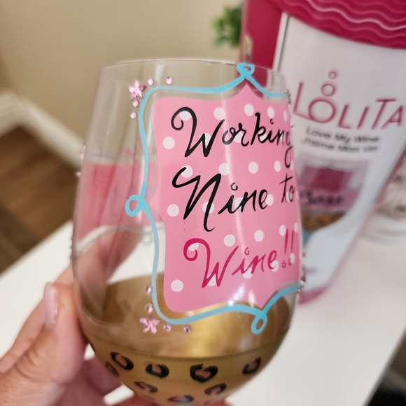 Lolita Lady Boss hand painted wine glass, New in box - Picture 9 of 11